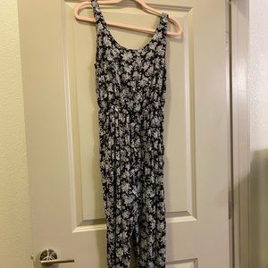 Black and White Floral Jumpsuit